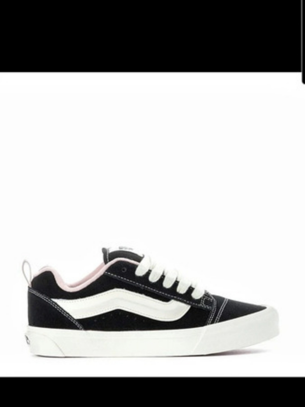 Vans Knu Skool Black/Sepia Rose Pink & White Sneakers
